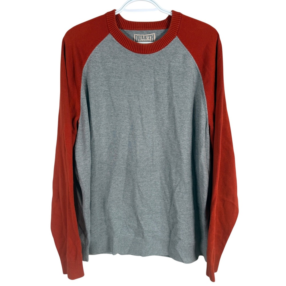 Duluth‎ Rocket Science Baseball Crew Sweater Mens XL Grey Raglan Cotton Blend
